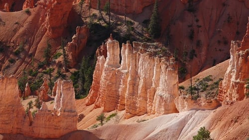 Beauty of Bryce Canyon National Park as the sunlight highlights unique rock structures.