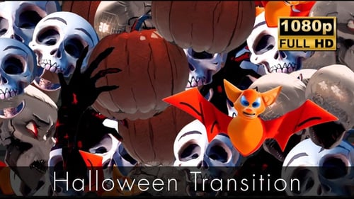 Animated Halloween Spooky Elements Transition