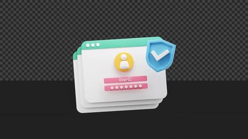 Animation de connexion sécurisée en 3D sur le Web