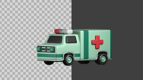 3D Animated Ambulance Bouncing Loop for Healthcare Projects