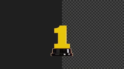 First Place Gold Trophy 4K 3D Animation | Included Alpha Channel