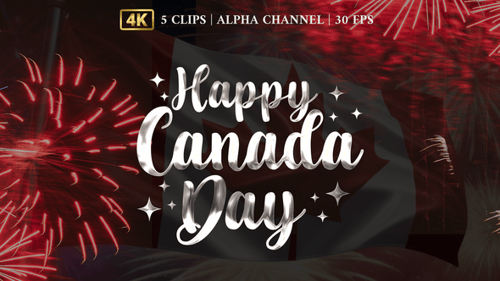 Happy Canada Day Text Animation