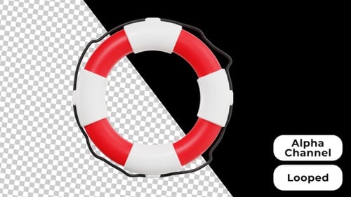 3D Animated Lifebuoy | Alpha Channel
