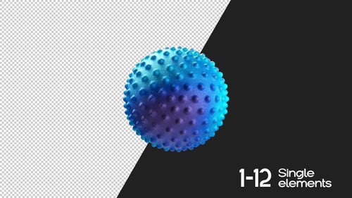 Rotating Futuristic Bumpy Sphere 3D Animation