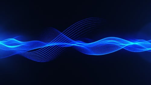 Abstract Blue Particle Waves Flowing Animation