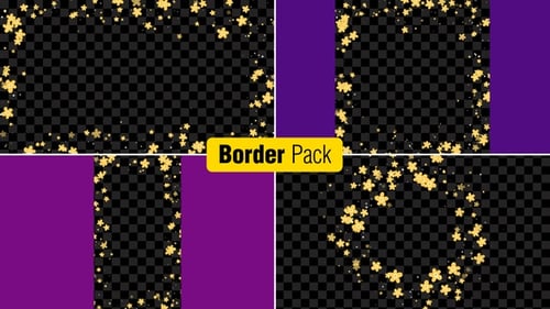 Hand Drawn Flowers Border Pack