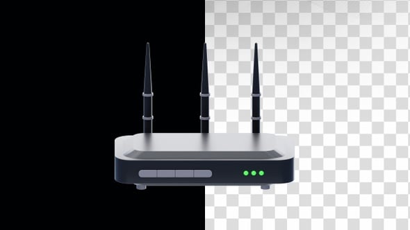 Animación 3D del router Wifi, Motion Graphics Incluyendo: wifi y sin ...