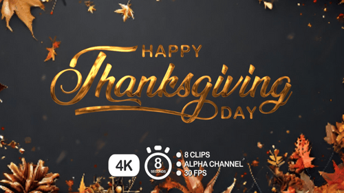 Happy Thanksgiving Day Text Animation