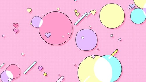 Cute Colorful Pop Art Geometric Shapes Background Loop