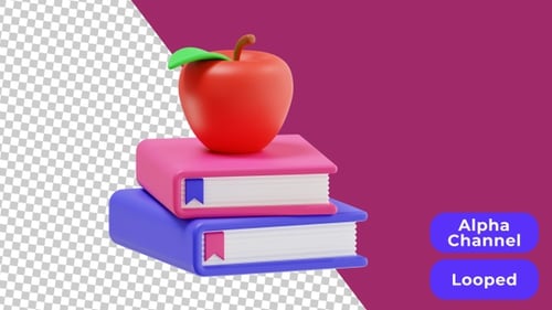 3D Animated Physics Book | Alpha Channel