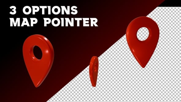 Animação 3D Red Map Pin Drop | GPS Location Marker Motion Graphic ...