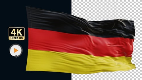 Waving Flag of Germany Realistic 3D Animation