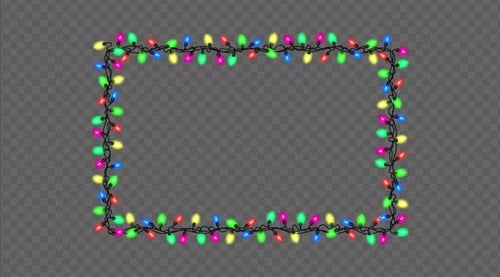 Festive Blinking Christmas String Lights Frame