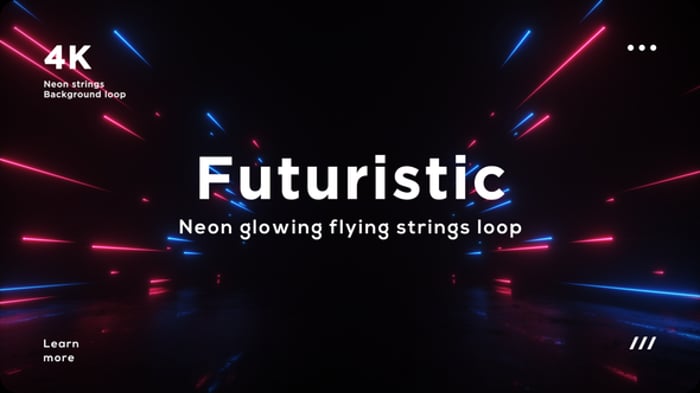 Neon Glowing Frame And Strings Loop, Backgrounds Motion Graphics ft ...