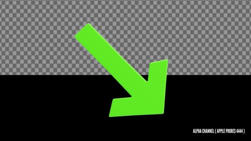 3D Down Right Arrow Animation | Alpha Loop