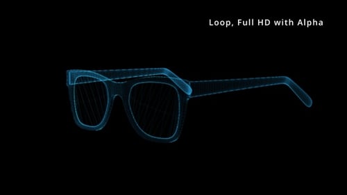 Futuristic Holographic Glasses Wireframe Loop