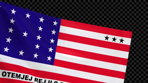 Transición con la bandera del atolón de Bikini