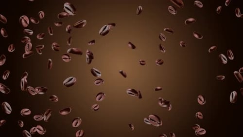 Falling Coffee Beans Seamless Loop Motion Background