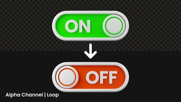 3D On Off Switch Button Animation | Alpha Loop, Elements Motion ...