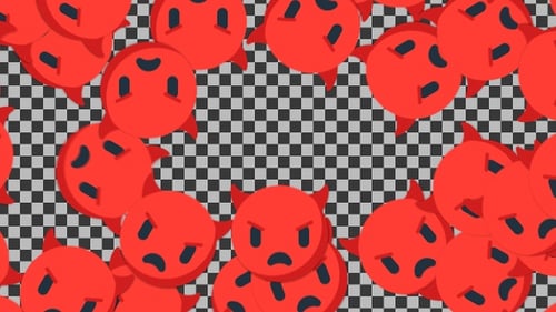 Geometric Red Faces Seamless Loop Background