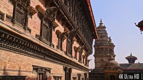 4K Bhaktapur Durbar Square with fifty-five windows palace and Siddhi Lakshmi Temple