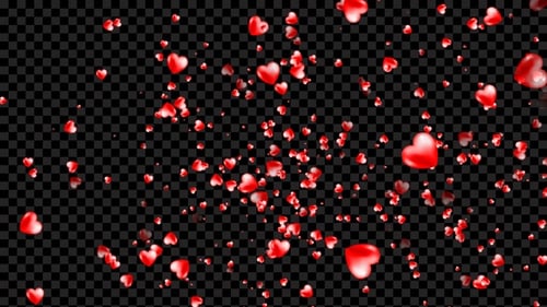 Red Floating Hearts Transparent Overlay