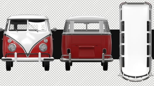 Set mit 3 rasenden Vintage-Vans On Alpha Loop