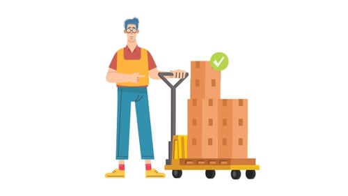 Flat Design Logistics Delivery Illustration with Checkmark
