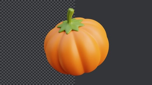 Stylized 3D Rotating Pumpkin Animation for Halloween