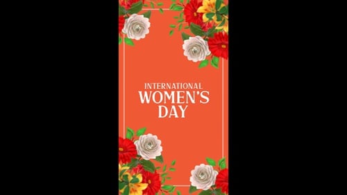 Happy International Women's Day animated motion graphics, March 8 V10 Vertical Video