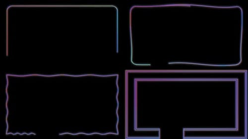 Dynamic Neon Line Frames Drawing And Reveal