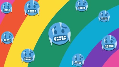 Colorful Flat Design Transition with Animated Emojis