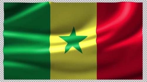 Senegal National Flag Waving Loop Animation