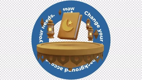 3D Eid & Ramadhan Kareem Animation V2 - Transparent Background Loop
