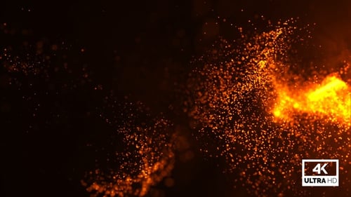 Abstract Flowing Golden Particles Background Loop