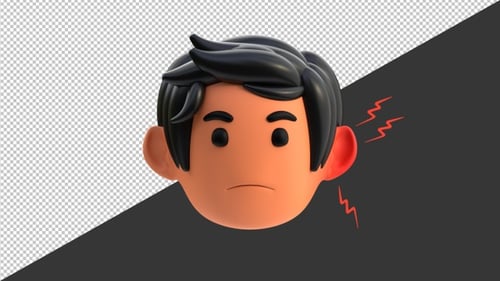 3D Ear Pain | Alpha Channel