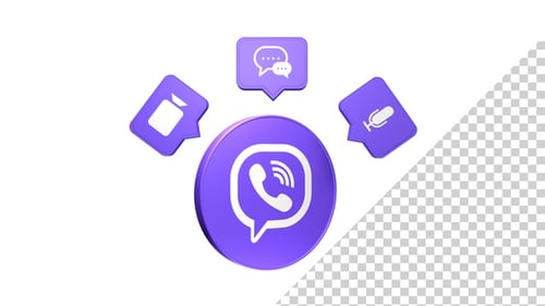 Rotating 3D Communication Icons for Messaging and Calls