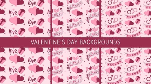 Animated Valentine's Day Love Pattern Backgrounds Collection