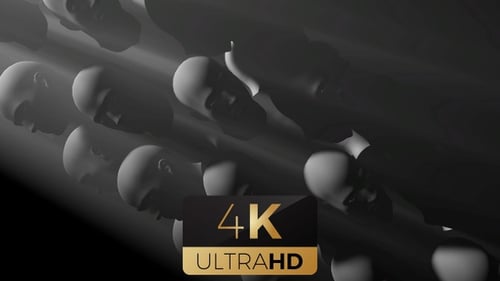 Abstract Flowing Human Heads Reveal Animation