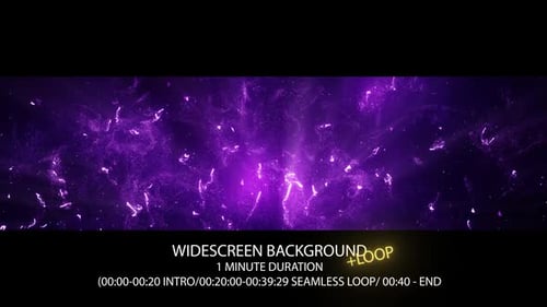 Abstract Glowing Purple Particles Seamless Loop Background