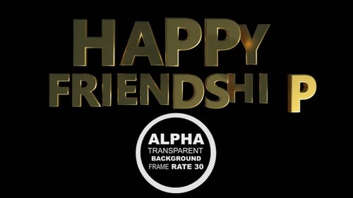 Golden 3D Text Reveal for Happy Friendship Celebrations
