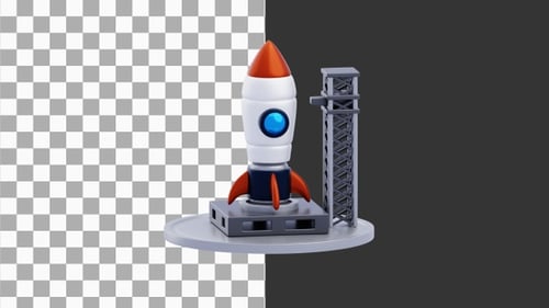 3D Animation of Successful Rocket Launch | Alpha Channel