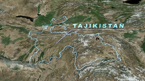 Global Map Zoom to Tajikistan with Animated Borders