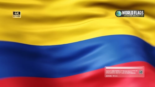 Realistic Waving Colombian National Flag Animation