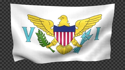 United States Virgin Islands Flag Waving Seamless Loop