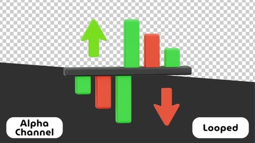 Market Depth Trading Chart 3D Animation | Alpha Channel