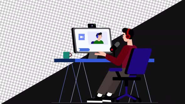 Remote Meeting Animated | Alpha Channel , Backgrounds Motion Graphics ...