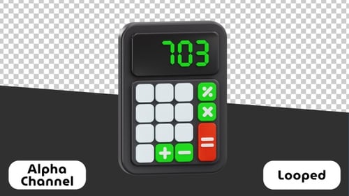 3D Calculator Animation for Finance and Math | Alpha Channel