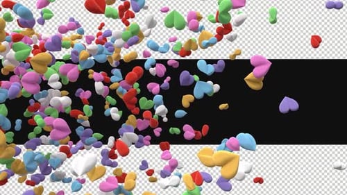 3d Colorful Hearts Rotating In A Circle