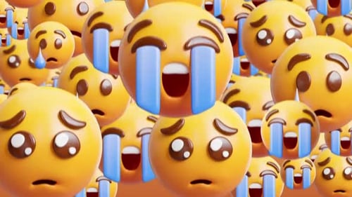 Crying Sad emoji transition with premultiplied alpha channel